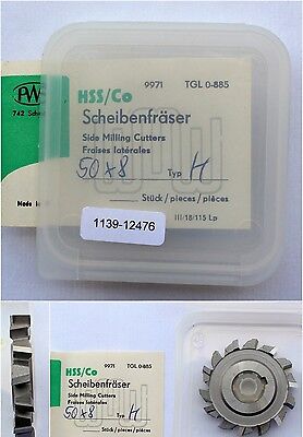 Scheibenfräser DIN 885 Art.-Nr. 14131020 Form A Typ H Ø50js16x8k11xØ16/H7