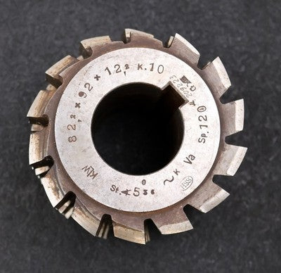 Keilwellen-Wälzfräser 10 Keile 82,2x92x12,2mm mit Höcker Ø100x80xØ40mm mit LKN
