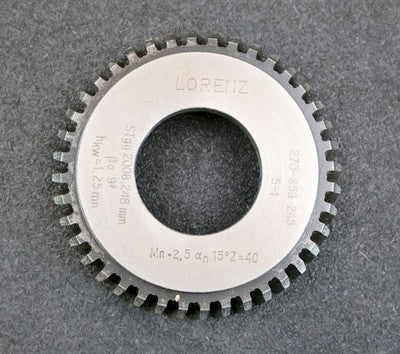 LORENZ Scheibenschneidrad Treppenschliff m= 2,5mm 15° EGW Z= 40 Ø109x25xØ1 3/4"