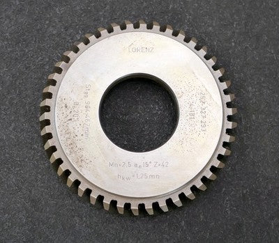 LORENZ Scheibenschneidrad mit Treppenschliff m= 2,5mm 15° EGW Z= 42