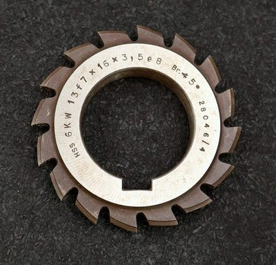 Keilwellen-Formfräser 6 Keile 13f7x16x3,5e8mm mit Höcker Ø76x12xØ40mm mit LKN