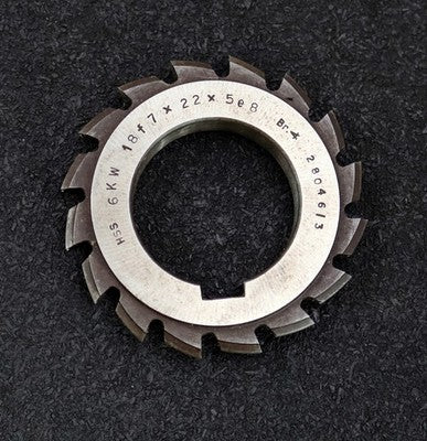 Keilwellen-Formfräser 6 Keile 18f7x22x5e8mm mit Höcker Ø76x12xØ40mm mit LKN