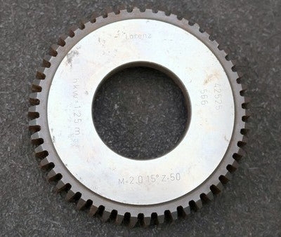 LORENZ Scheibenschneidrad gear shaper m= 2mm 15° EGW Z = 50 hkw= 1,25m