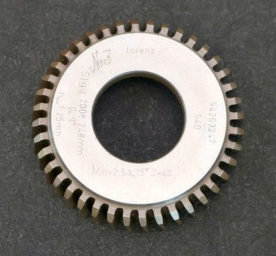 LORENZ Scheibenschneidrad Treppenschliff gear shaper m= 2,5mm 15° EGW Z= 40
