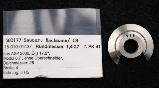 Bild des Artikels DOLD-Rundmesser-für-KLINGELNBERG-FK41-m=1,0-2,0-54-Ø28x4xØ8mm-17,5°-EGW-
