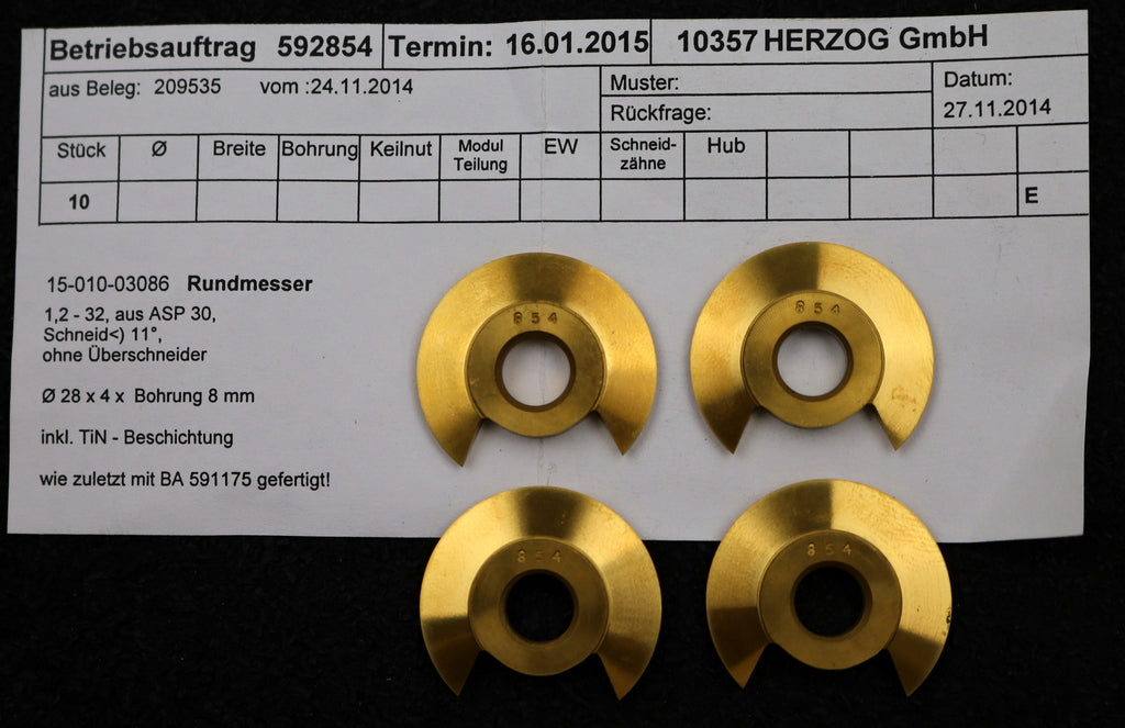 Bild des Artikels DOLD-Rundmesser-für-KLINGELNBERG-FK41-m=0,7-1,4-27-Ø28x4xØ8mm-17,5°-EGW