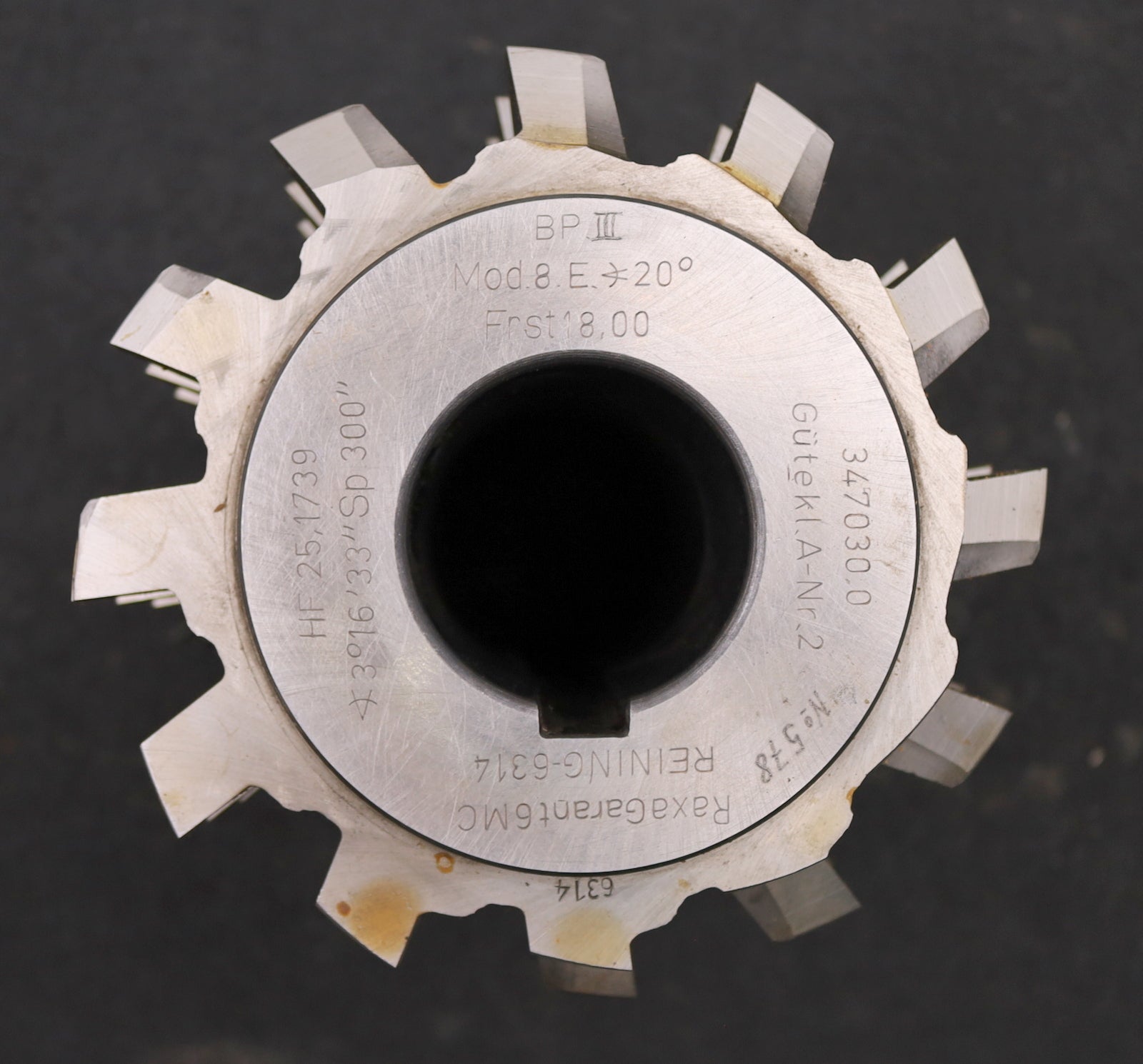 Bild des Artikels LENZEN-Zahnrad-Wälzfräser-gear-hob-m=8,0mm-BPIII-nach-DIN-3972-20°-EGW