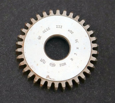 PWS Scheibenschneidrad m= 3mm 20° EGW Z= 34 BP III Ø111 x 24 x Ø1 1/4" gebraucht