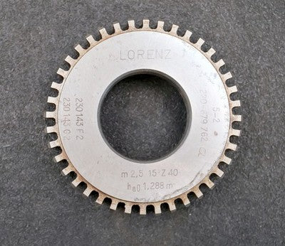 LORENZ Scheibenschneidrad gear shaper m= 2,5mm 15° EGW Z = 40 ha0 1,288m