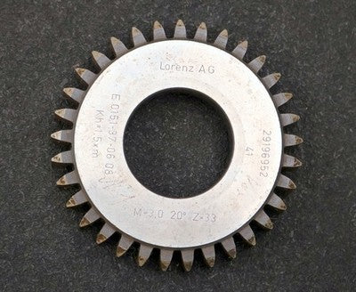 LORENZ Scheibenschneidrad gear shaper m= 3mm 20° EGW Z = 33 Kh= 1,5xm