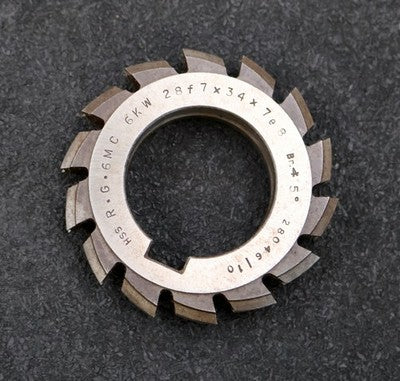 RAXA GARANT Keilwellen-Formfräser 6 Keile 28f7x34x7e8mm mit Höcker Ø76x16xØ40mm