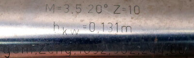 LORENZ Schaftschneidrad gear shaper m= 3,5mm 20° EGW Z = 10 Schaft Größe MK4