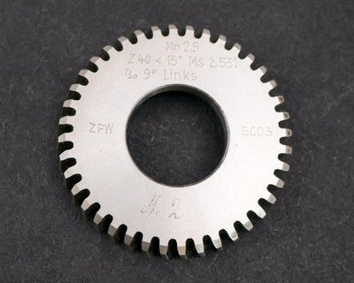 ZFW Scheibenschneidrad mit Treppenschliff gear shaper m= 2,5mm 15° EGW Z= 40