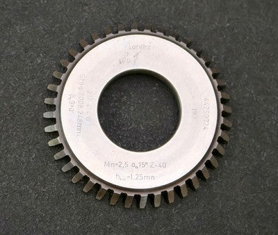 LORENZ Scheibenschneidrad mit Treppenschliff gear shaper m= 2,5mm 15° EGW Z= 40