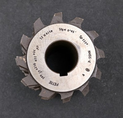 FETTE Keilwellen-Wälzfräser 12 Keile 200j7x218a11x24p7mm DIN5463 mit Höcker