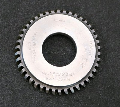 LORENZ Scheibenschneidrad Treppenschliff m= 2,5mm 15° EGW Z= 42 Ø119x15xØ1 3/4"