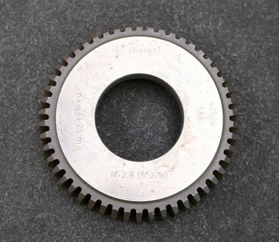 LORENZ Scheibenschneidrad m= 2mm 15° EGW Z = 50 hkw= 1,25m gear shaper