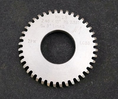 ZFW Scheibenschneidrad Treppenschliff m= 2,5mm 15° EGW Z= 40