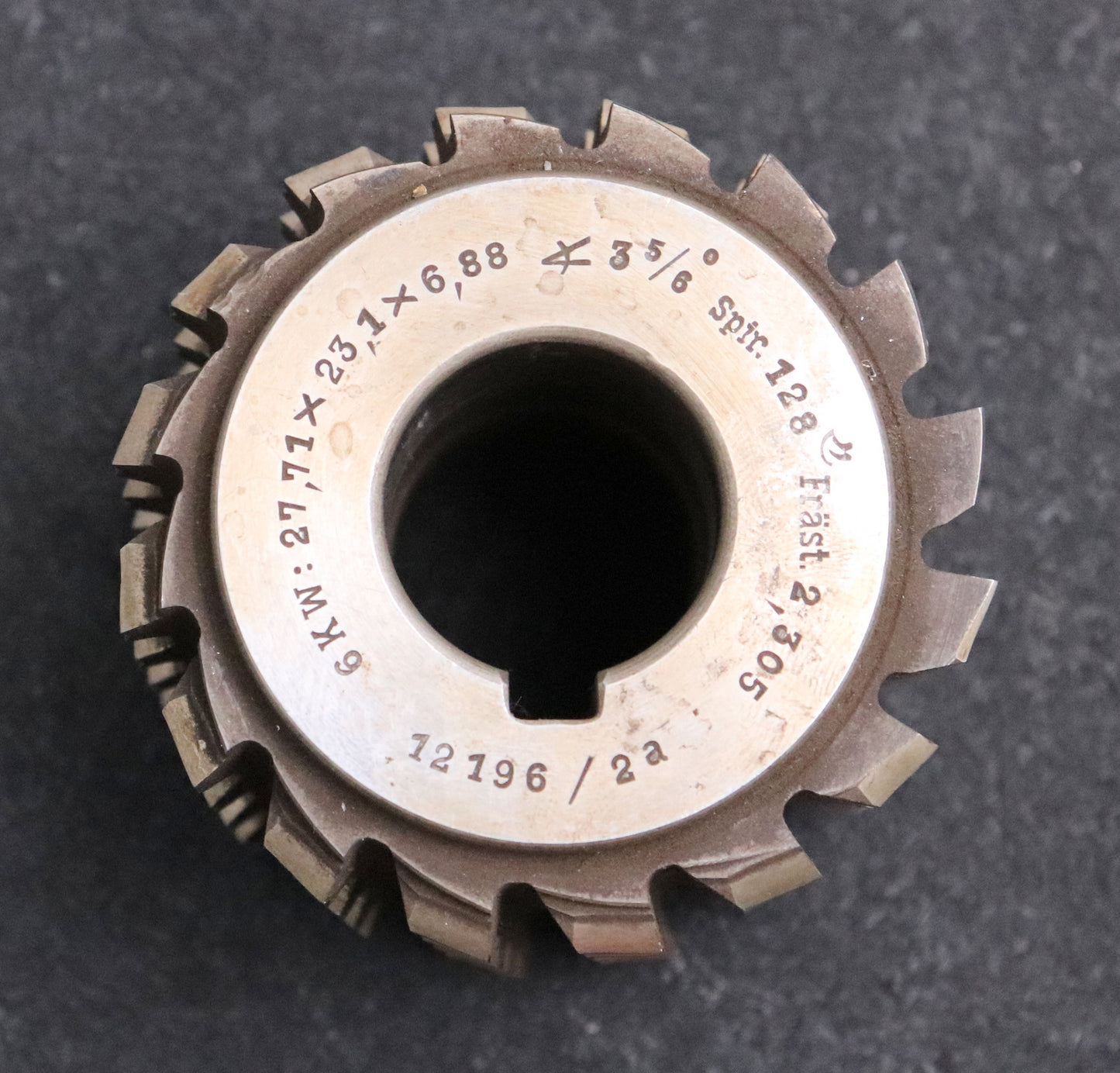 Keilwellenwälzfräser 6 Keile 27,71x23,1x6,88 Höcker Fertigfräser Ø72x75xØ27mm