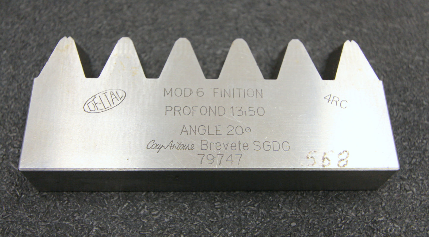 DELTAL Hobelkamm rack cutter m= 6 Angle 20° 112x20mm