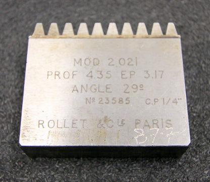 ROLLET PARIS Hobelkamm rack cutter m= 2,021 Angle 29°