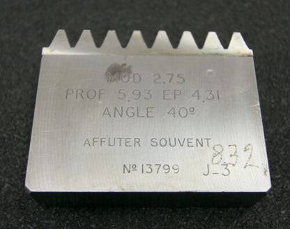 ROLLET PARIS Hobelkamm rack cutter m= 2,75 Angle 20°