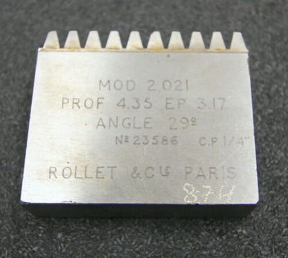 ROLLET PARIS Hobelkamm rack cutter m= 2,021 Angle 29°