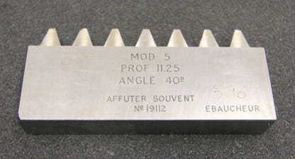 ROLLET PARIS Hobelkamm rack cutter m= 5 Angle 20° Z=7