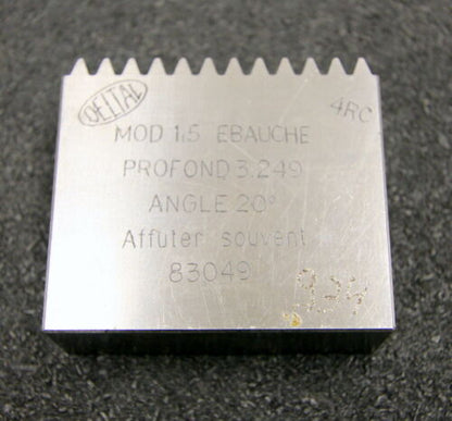 DELTAL Hobelkamm rack cutter f. MAAG-Wälzhobelmaschinen m= 1,5 Angle 20° 58x20mm