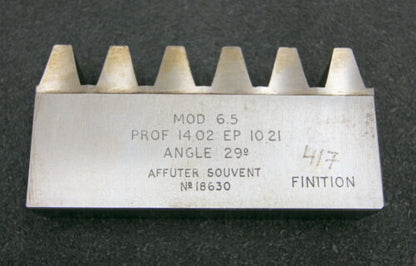 ROLLET PARIS Hobelkamm rack cutter m= 6,5 Angle 29°