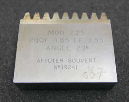 ROLLET PARIS Hobelkamm rack cutter m= 2,25 Angle 29°