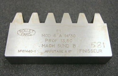 ROLLET PARIS Hobelkamm rack cutter m= 6 Angle 14°30
