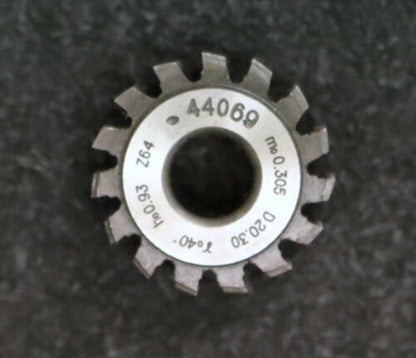 MIKRON Vollstahl-Wälzfräser No. 44069 m= 0,305 D20,3 Z64 ho= 0,93 - Ø24x10xØ8mm