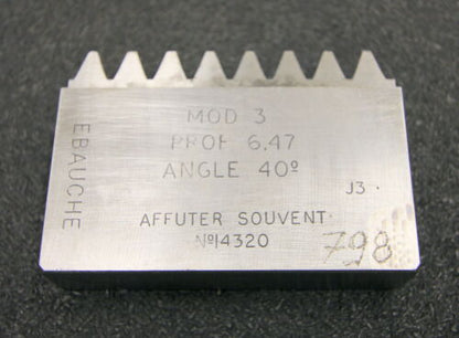 ROLLET PARIS Hobelkamm rack cutter m= 3 Angle 20°