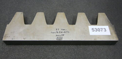 SUNDERLAND Hobelkamm rack cutter m= 17 Angle 29° 260x25mm