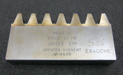 ROLLET PARIS Hobelkamm rack cutter m= 5 Angle 29° Z= 7