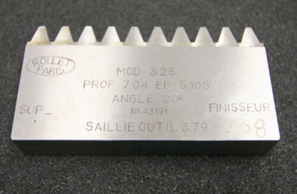 ROLLET PARIS Hobelkamm rack cutter m= 3,25 Angle 20°