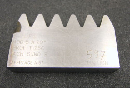 ROLLET PARIS Hobelkamm rack cutter m= 5 Angle 20° Z=6