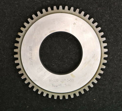 LORENZ Scheibenschneidrad m= 2,0mm 20° EGW hkw=1,25xm ß=0° Z= 50 Bohrung 1 3/4"