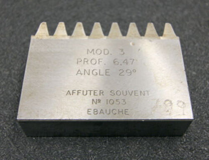 ROLLET PARIS Hobelkamm rack cutter m= 3 Angle 29°