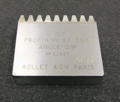 ROLLET PARIS Hobelkamm rack cutter DP11 Angle 29° Z=9