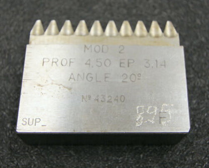 Hobelkamm rack cutter m= 2 Angle 20° 63x20mm Z=10