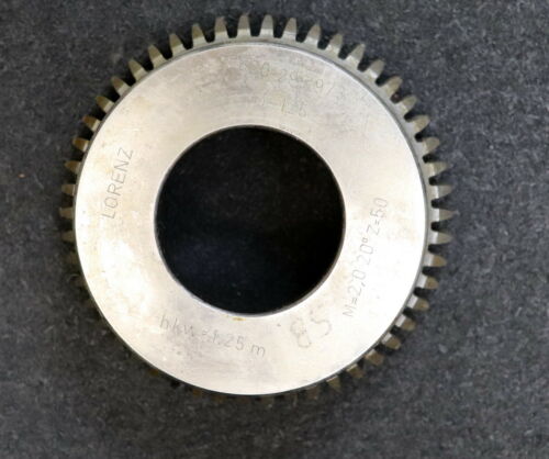LORENZ Glockenschneidrad m= 2,0mm 20° EGW hkw=1,25xm ß=0° Z=50 Bohrung 1 3/4"