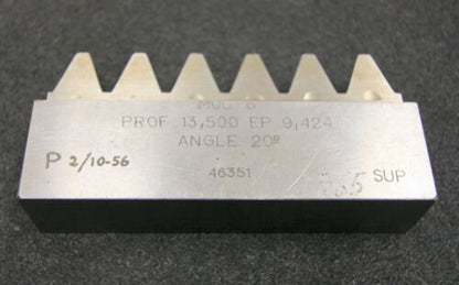 Hobelkamm rack cutter m= 6 Angle 20° 113x25mm Z=6