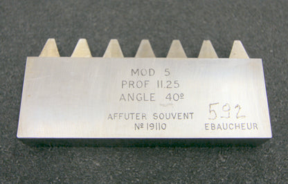 ROLLET PARIS Hobelkamm rack cutter m= 5 Angle 20° Z=7