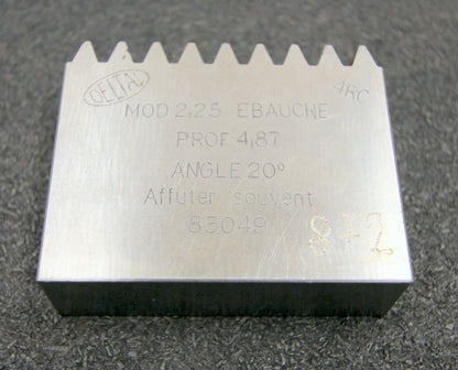 DELTAL Hobelkamm rack cutter m= 2,25 Angle 20° 64x20mm