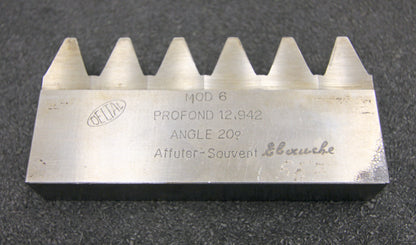 DELTAL Hobelkamm rack cutter m= 6 Angle 20° 110x20mm