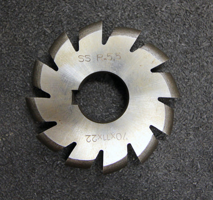 Halbrund-Formfräser konvex Radiusfräser Radius 5,5mm - 70x11x22mm 12 Spannuten