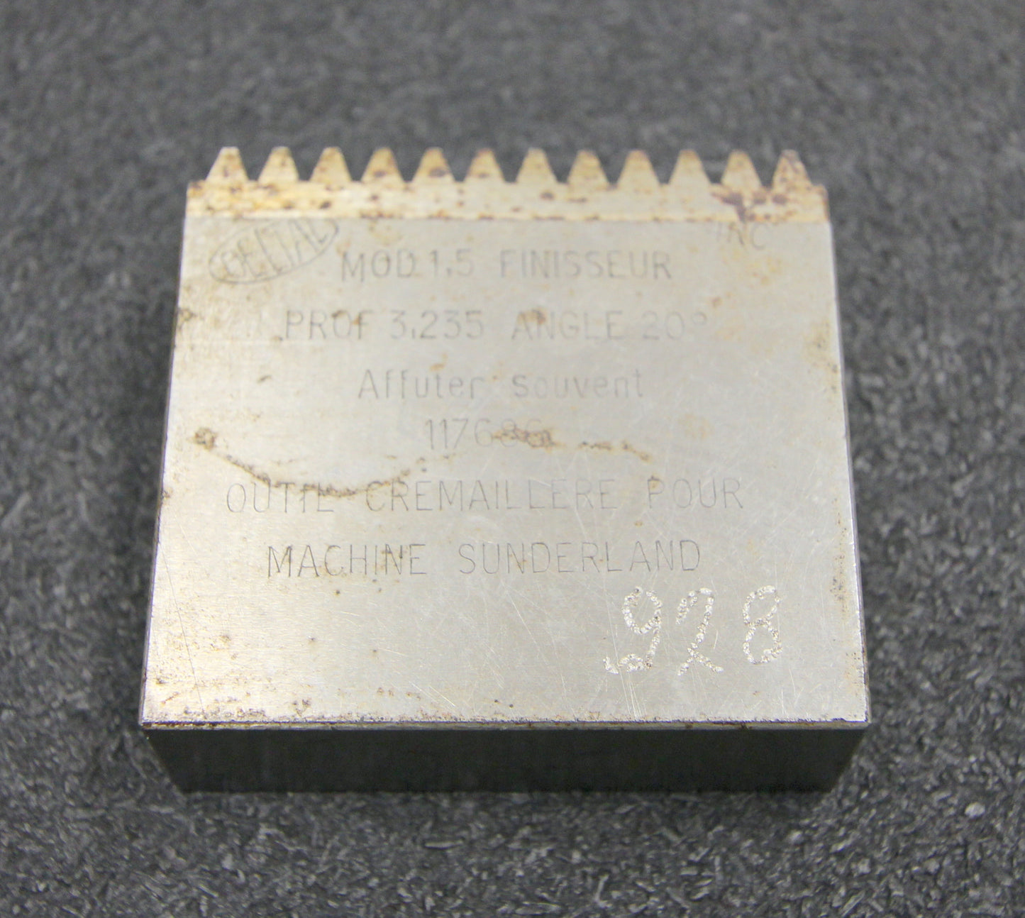 DELTAL Hobelkamm rack cutter m= 1,5 Angle 20° 58x20mm