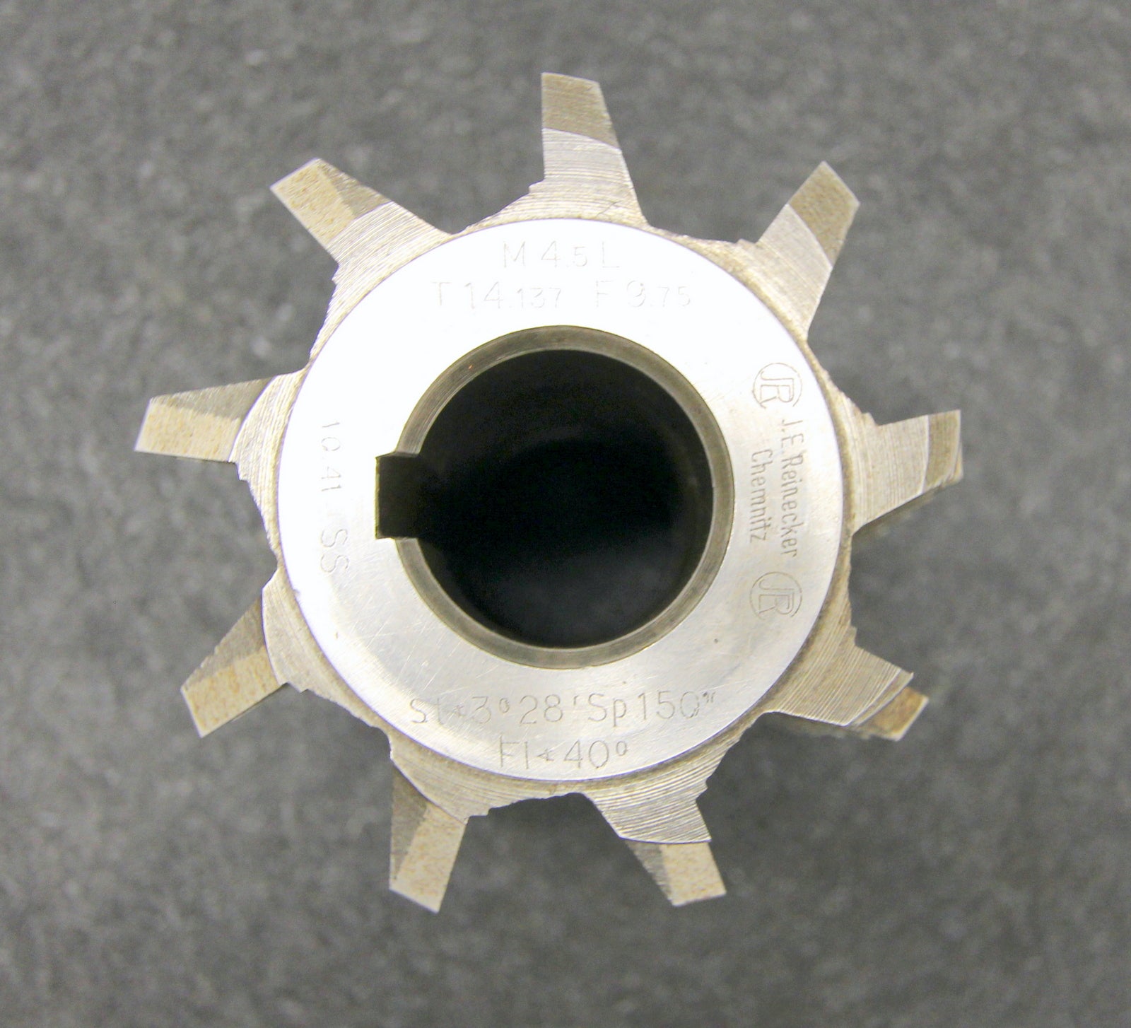 Bild des Artikels J.E.-REINECKER-Vollstahlwälzfräser-gear-hob-m-=-4,5mm-20°-EGW-Ø80x85xØ27mm-LKN